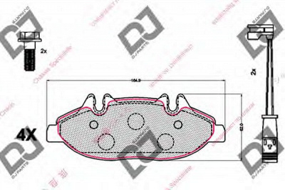 DJ PARTS bp2125 -  Комплект тормозных колодок, дисковый тормоз